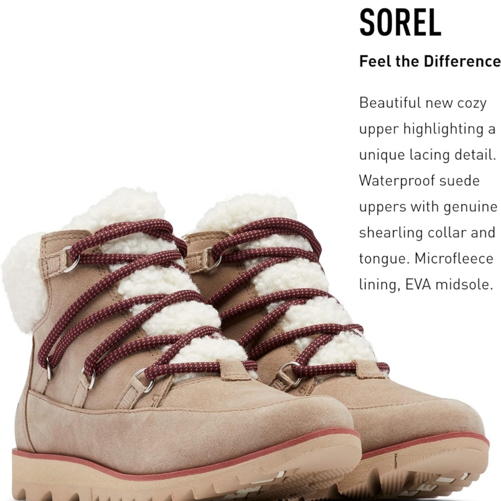 Sorel Harlow Lace Cozy bootie. Size 6 New without box.  Super comfy & warm!